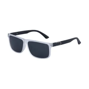 Lunettes de soleil polarisées pour hommes à monture carrée mate avec détails de branches