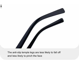 Close-up of glossy black anti-slip temples on polygon sunglasses for a comfortable fit