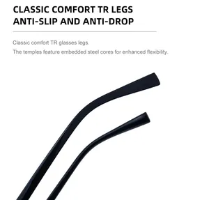 Detail of black TR temple with steel core for anti-slip flexibility on sunglasses