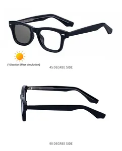 Vue détaillée de lunettes de soleil photochromiques montrant l'effet de changement