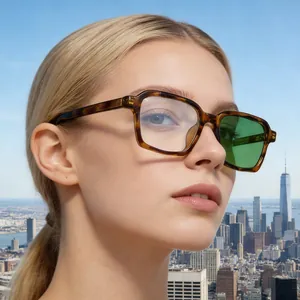 Gafas de Sol Fotocromáticas de Moda para Mujer Montura Cuadrada UV400 Lentes de PC Inserto de Metal para Conducir Viajes Fiesta