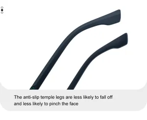 Détail des branches de lunettes noir mat antidérapantes pour un maintien sûr