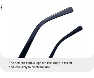 Detail view of anti-slip black ergonomic temple legs for modern polygon sunglasses
