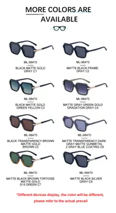 Collection de lunettes de soleil carrées en huit coloris avec détails en métal