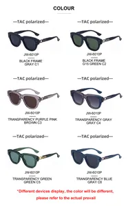 Multi-color options of JW-6010P TAC polarized sunglasses for men with metal details