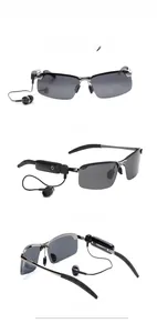 Détails des lunettes de soleil connectées Bluetooth gris fusil avec écouteurs filaires