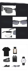 Détail des lunettes de soleil connectées 3046 avec cadre en acier et écouteurs intégrés