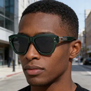 Polarized Cat Eye Sunglasses For Men Women Vintage Chunky Square Frame UV400 Protection Fashion Outdoor Driving Eyewear