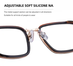 Macro detail of adjustable soft silicone nose pads on rose gold metal frame sunglasses