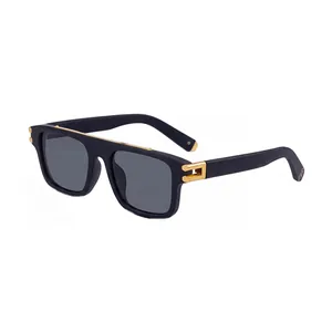 Gafas de Sol Cuadradas Retro Hombre Mujer Moda Gruesas PC UV400 Gafas de Sol Con Bisagra de Metal Eyewear ZS-98465