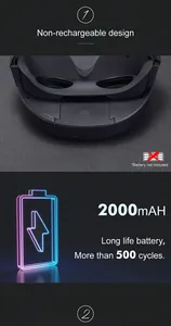 Detail view of ergonomic VR head strap with 2000mAh battery compartment for Quest series