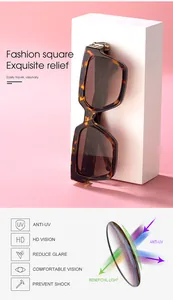 Détail de lunettes de soleil carrées en écaille avec protection UV et verres haute définition