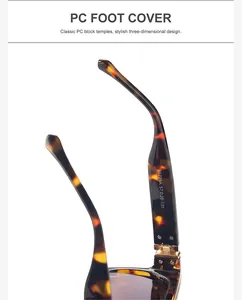 Vue détaillée des branches de lunettes en écaille avec une finition en matériau PC