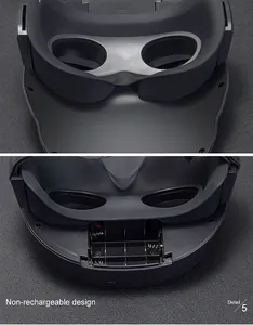 Macro detail of the battery compartment and internal structure of the LED mask device