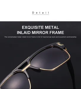 Gros plan détaillé de lunettes de soleil rétro noires avec monture incrustée de métal doré