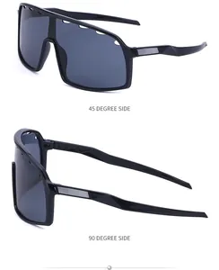 Detailansicht der Radsport-Sonnenbrille aus 45-Grad- und 90-Grad-Seitenwinkeln