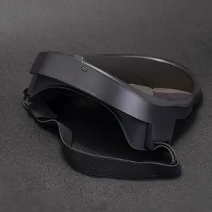 Tactical LED light mask with black mesh design and adjustable head strap for parties