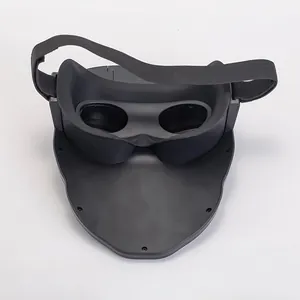 LED programmable face mask with adjustable elastic strap and matte black ergonomic design