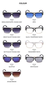 Plusieurs options de couleurs pour lunettes de soleil rétro avec charnières en métal et cadre carré