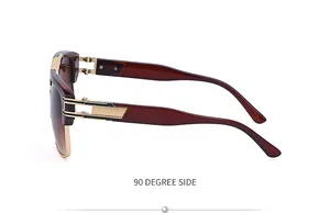Vue latérale à 90 degrés de lunettes de soleil vintage avec monture écaille et détails dorés