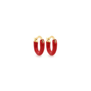 18 Karat Vergoldete Kupfer Emaille Creolen Für Damen Minimalistische Tropföl Kleine Runde Huggie Ohrringe Schmuck Geschenk