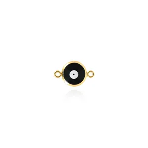 Makroaufnahme von 18K vergoldeten Evil Eye Schmuckverbindern für DIY-Armbänder