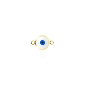 Detail eines 18K vergoldeten Evil-Eye-Verbinders für DIY-Schmuckarmbänder