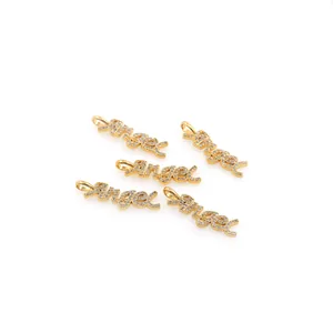 5-teiliges 18K vergoldetes Angel Anhänger-Set mit Zirkonia-Mikropavé für DIY-Schmuck