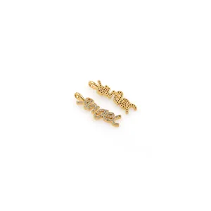 18K vergoldeter Angel-Anhänger mit Zirkonia in weißen und schwarzen Varianten