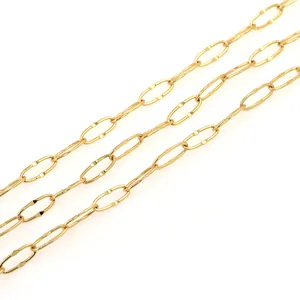 Facettierte 18K vergoldete ovale Gliederkette für DIY Halsketten und Armband Schmuck