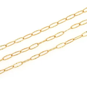 18K vergoldete ovale Büroklammerkette für DIY Armbänder und Halsketten Basteln