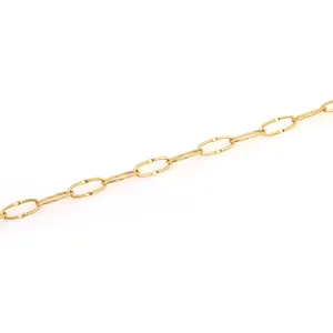 18K Vergoldete Kupfer Büroklammerkette Ovales Glied Für DIY Schmuckherstellung Halskette Armband Zubehör Farbbeständig