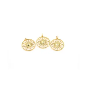 Exquisite 18K vergoldete hohle Sonnenanhänger für DIY Schmuckherstellung im 3er Set