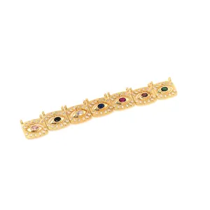 18K vergoldete Evil Eye Anhänger mit bunten Zirkonia für DIY Schmuckherstellung