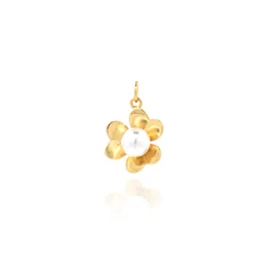 Exquisiter Blumen Anhänger Gold Plattiert Kupfer Zirkon Charm Für DIY Halskette Armband Schmuckherstellung Zubehör Für Damen