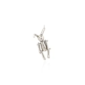 Vintage Silber Hasenanhänger aus 18K Kupfer mit einzigartigem gestepptem Puppendesign