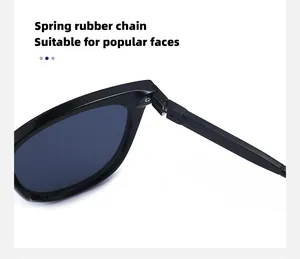 Detailed close-up of durable spring hinges on black cat-eye fashion sunglasses