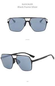 Detail view of black frame silver mercury sunglasses with anti-slip textured temples