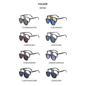 DB7089 magnetic clip-on sunglasses set with 8 different frames and lens colors