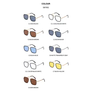 Fashionable square frame sunglasses collection with dual bridge design for men and women