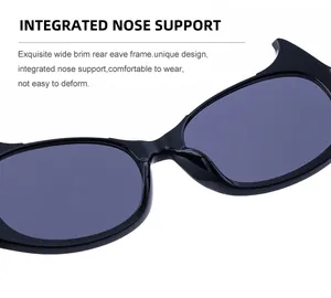 Gros plan des lunettes de soleil Y2K œil de chat avec support nasal intégré confortable