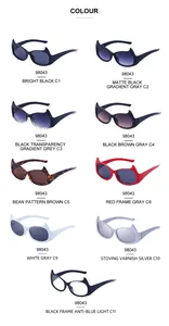Grille de neuf variantes de couleurs pour lunettes de soleil Y2K œil de chat et anti-lumière