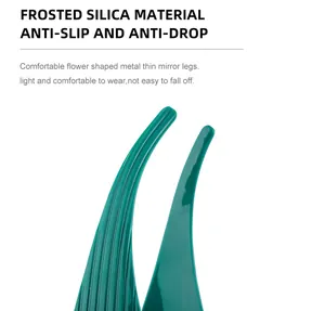 Frosted silica anti-slip tips for thin metal temples of oval oversized sunglasses