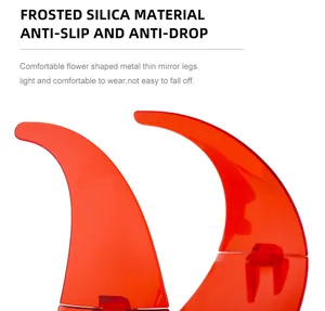 Detail showing anti-slip frosted silica temple tips for lightweight comfort and fit