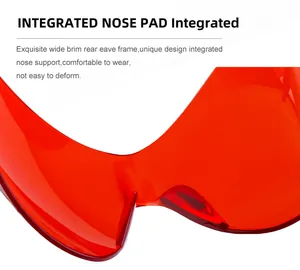 Detail of integrated nose pad on red Y2K sunglasses for comfortable, stable wear