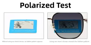 Test de verres polarisés montrant un motif de poisson caché sur la carte