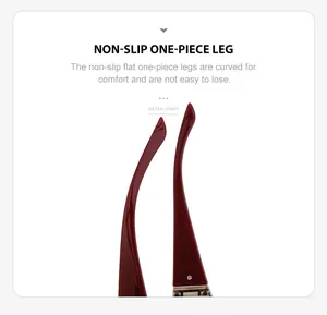 Detail of dark red non-slip sunglass temples with integrated ergonomic curved design