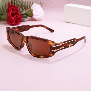 Classic tortoise shell square sunglasses with brown polarized lenses and gold accents
