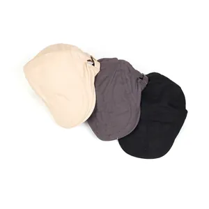 Béret rétro unisexe en coton de couleurs beige, gris foncé et noir pour le quotidien