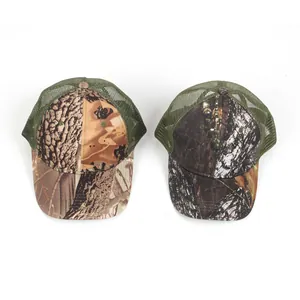 Ademende camouflage mesh trucker petten voor dames en heren met gebogen rand voor buiten